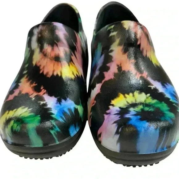Crocs Neria Pro II Clog Shoes Womens Sz 8 Medical Nursing Tie Dye Slip Resistant - Picture 8 of 9